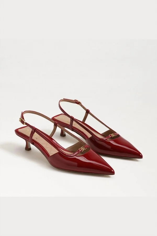Women Toni Slingback Kitten Heel In Scarlet Patent