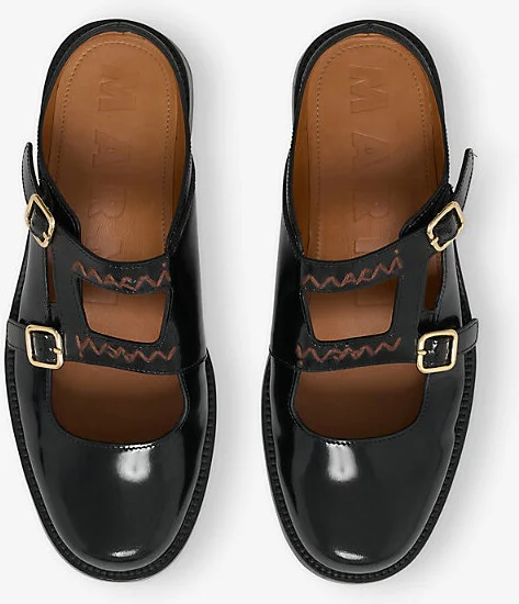 Womens 00N99 Bambi 3.0 Double-Buckle Leather Loafers Eur 39 / 6 Uk Women - Image 2