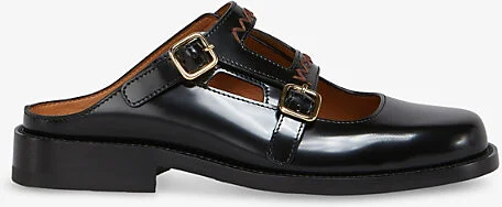 Womens 00N99 Bambi 3.0 Double-Buckle Leather Loafers Eur 39 / 6 Uk Women