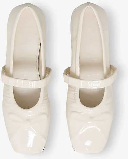 Womens 00W02 Logo-Embossed Patent-Leather Mary Jane Shoes Eur 38/5 Uk Women - Image 2