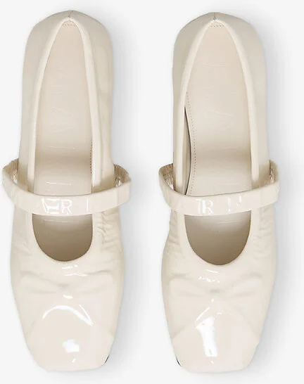 Womens 00W02 Logo-Embossed Patent-Leather Mary Jane Shoes Eur 38/5 Uk Women - Image 3