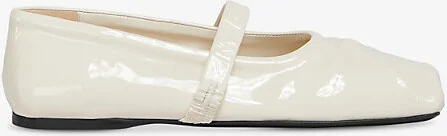 Womens 00W02 Logo-Embossed Patent-Leather Mary Jane Shoes Eur 38/5 Uk Women