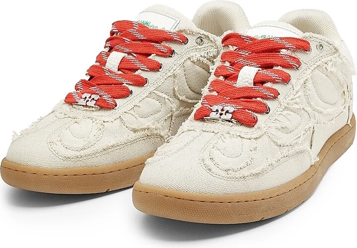 Women's 08 Canvas Raw Edge Sneakers - Parchement - Size 6 - Image 2