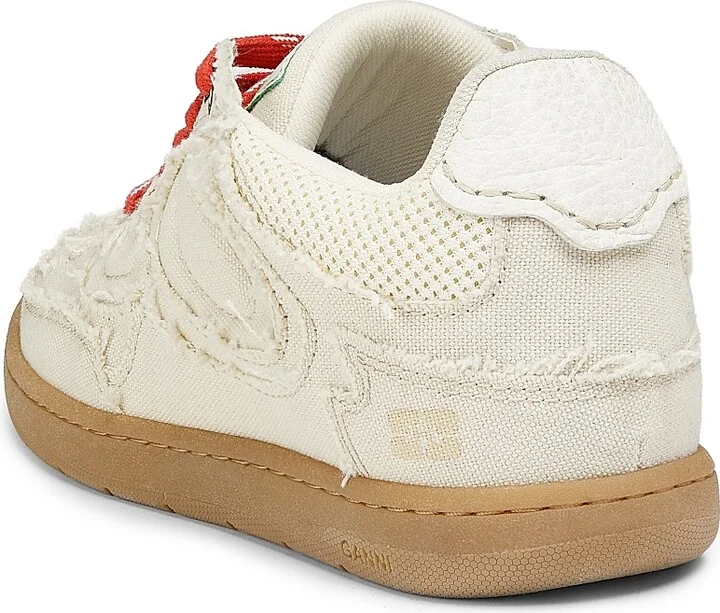 Women's 08 Canvas Raw Edge Sneakers - Parchement - Size 6 - Image 3