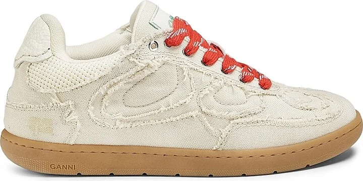 Women's 08 Canvas Raw Edge Sneakers - Parchement - Size 6