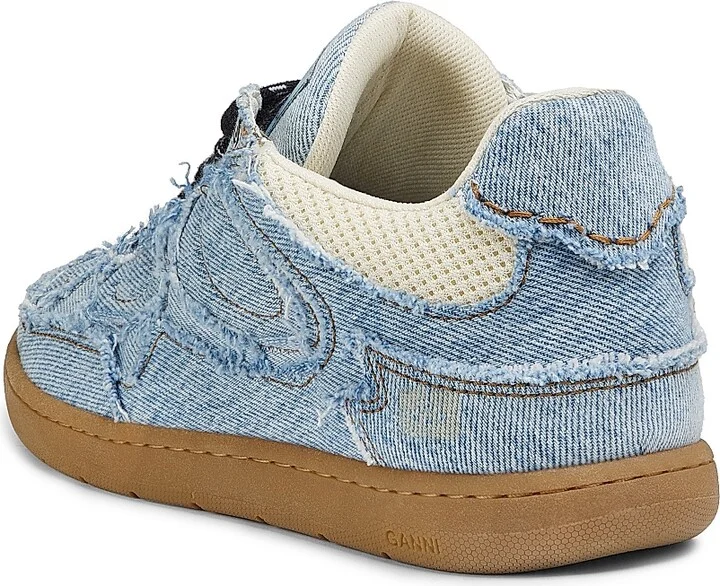Women's 08 Denim Raw Edge Sneakers - Light Blue Vintage - Size 5 - Image 3