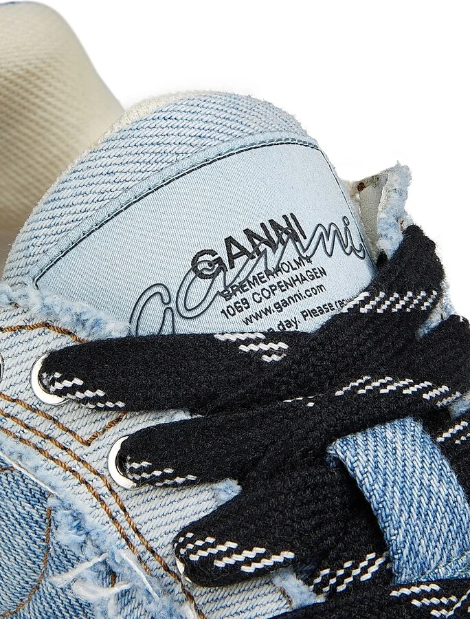 Women's 08 Denim Raw Edge Sneakers - Light Blue Vintage - Size 5 - Image 4