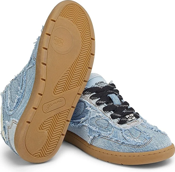 Women's 08 Denim Raw Edge Sneakers - Light Blue Vintage - Size 5 - Image 5