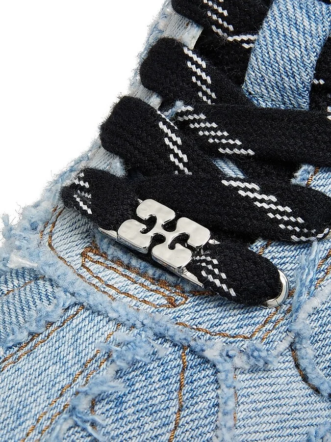 Women's 08 Denim Raw Edge Sneakers - Light Blue Vintage - Size 5 - Image 6