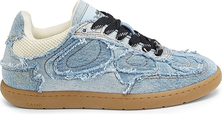 Women's 08 Denim Raw Edge Sneakers - Light Blue Vintage - Size 5
