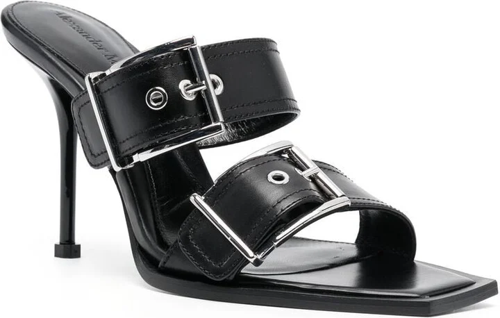 Women's 100Mm Buckled Leather Sandals - Image 2