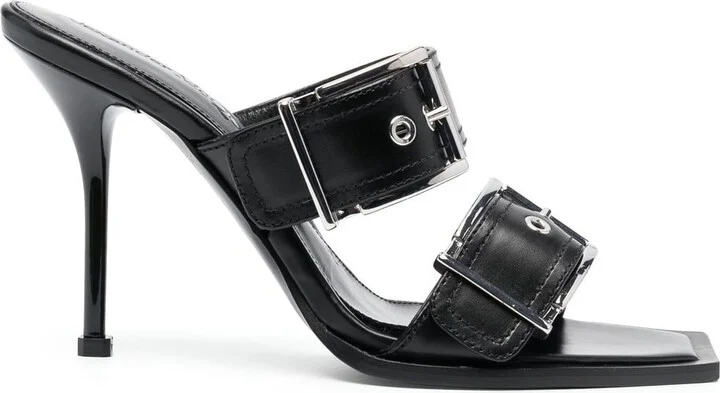 Women's 100Mm Buckled Leather Sandals