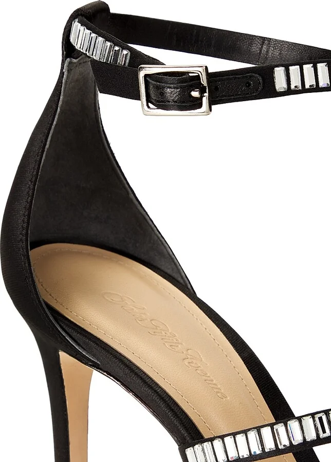 Women's 100MM Crystal-Embellished Sandals - Black - Size 5 - Image 5