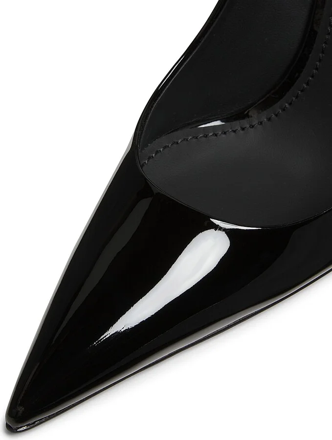 Women's 101MM Patent Leather Slingback Pumps - Nero - Size 9.5 - Image 6