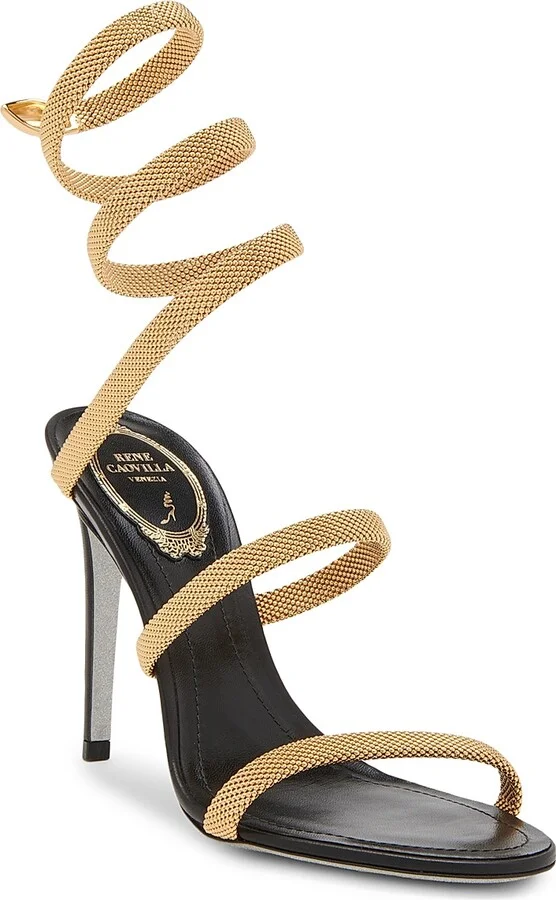 Women's 105MM Cleo High-Heel Sandals - Black Gold - Size 5.5 - Image 2