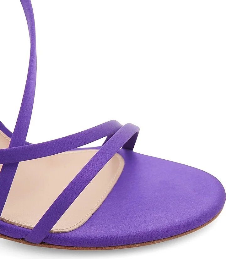 Women's 105MM Crepe Satin Stiletto-Heel Sandals - Orchid - Size 6 - Image 5