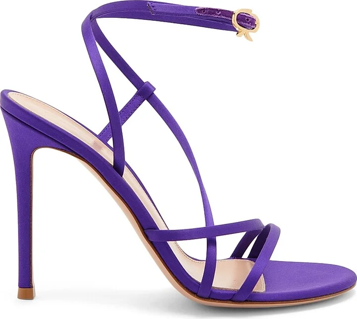 Women's 105MM Crepe Satin Stiletto-Heel Sandals - Orchid - Size 6