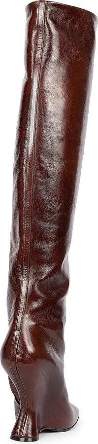 Women's 105MM Leather Boots - Dark Brown - Size 6 - Image 3