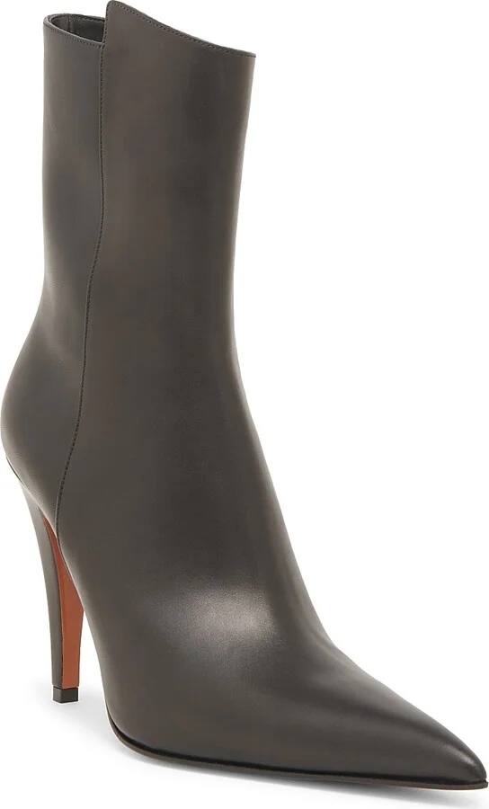 Women's 105MM Leather Half Boots - Black - Size 7 - Image 2