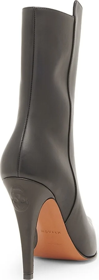 Women's 105MM Leather Half Boots - Black - Size 7 - Image 3