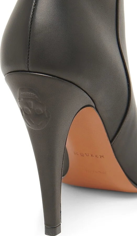 Women's 105MM Leather Half Boots - Black - Size 7 - Image 6