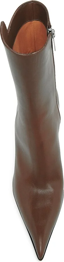 Women's 105MM Leather Half Boots - Black - Size 7 - Image 10