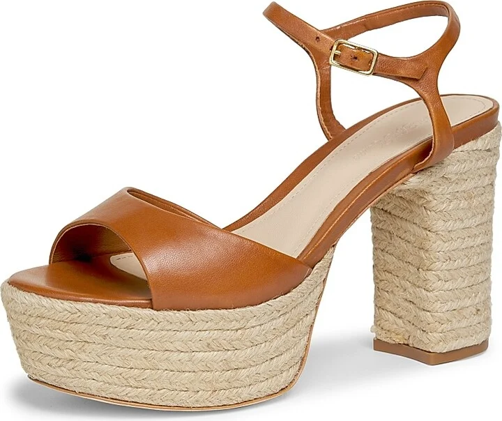 Women's 105MM Leather Platform Sandals - Miele - Size 9 - Image 2