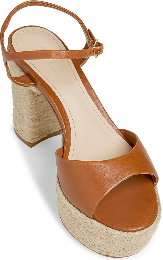 Women's 105MM Leather Platform Sandals - Miele - Size 9 - Image 4