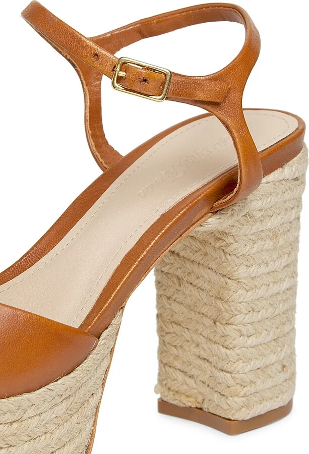 Women's 105MM Leather Platform Sandals - Miele - Size 9 - Image 6