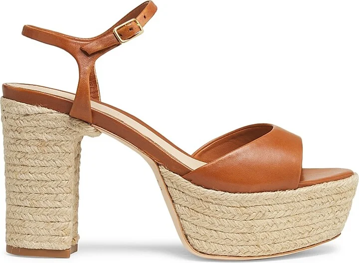 Women's 105MM Leather Platform Sandals - Miele - Size 9