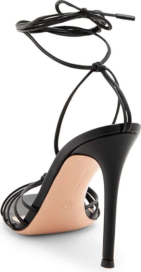 Women's 105MM Leather Stiletto-Heel Sandals - Black - Size 5 - Image 4
