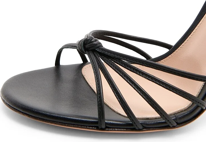 Women's 105MM Leather Stiletto-Heel Sandals - Black - Size 5 - Image 6