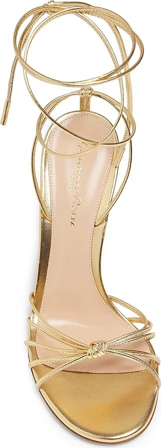 Women's 105MM Leather Stiletto-Heel Sandals - Black - Size 5 - Image 9