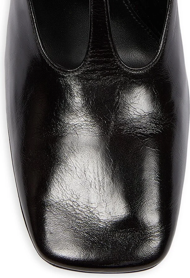 Women's 105MM Leather Wedge-Heel Pumps - Black - Size 6 - Image 4