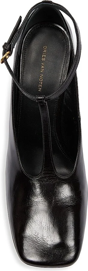Women's 105MM Leather Wedge-Heel Pumps - Black - Size 6 - Image 5