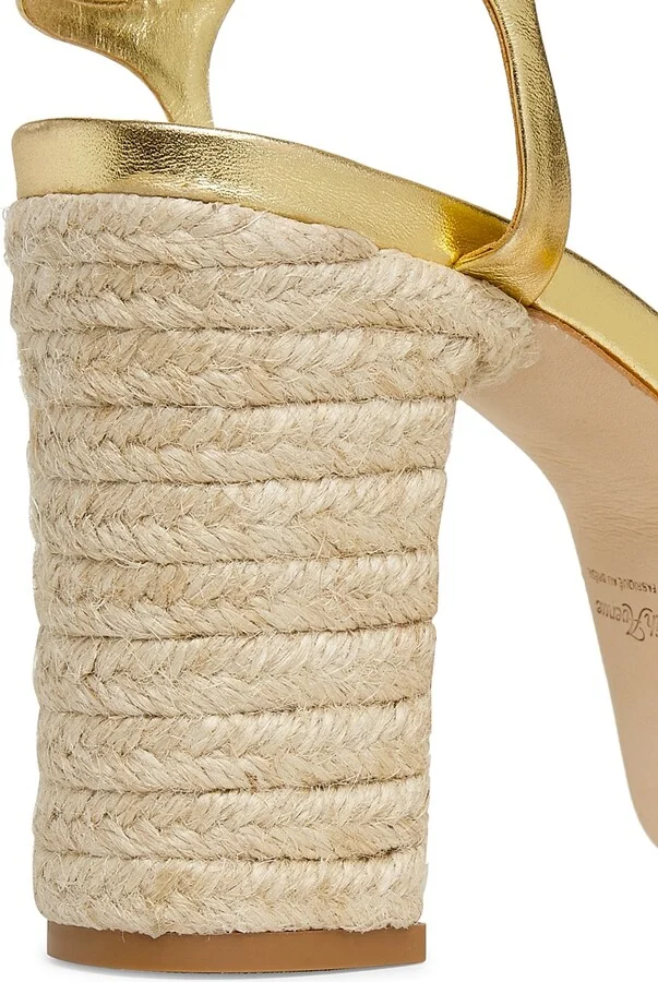 Women's 105MM Metallic Leather Platform Sandals - Light Gold - Size 9 - Image 5