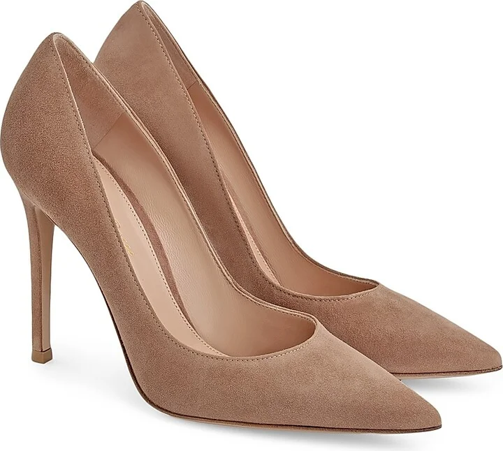 Women's 105MM Suede Stiletto-Heel Pumps - Praline - Size 6 - Image 2