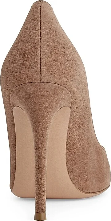 Women's 105MM Suede Stiletto-Heel Pumps - Praline - Size 6 - Image 3