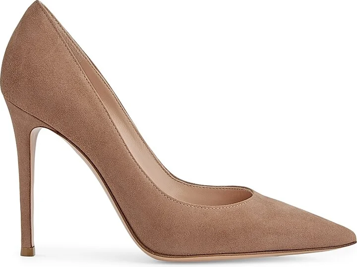Women's 105MM Suede Stiletto-Heel Pumps - Praline - Size 6