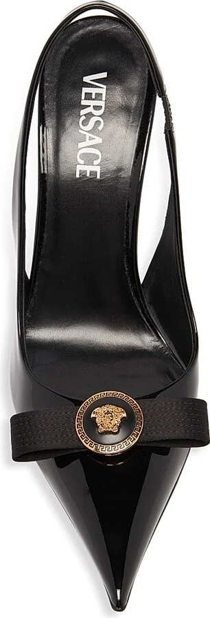 Women's 110MM Patent Leather Slingback Pumps - Black - Size 6 - Image 5