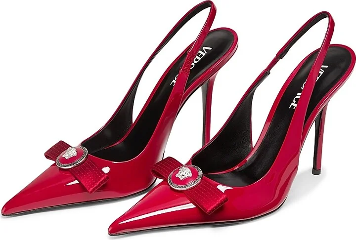Women's 110MM Patent Leather Slingback Pumps - Black - Size 6 - Image 6