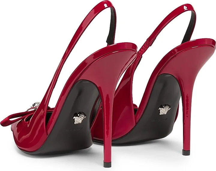 Women's 110MM Patent Leather Slingback Pumps - Black - Size 6 - Image 7