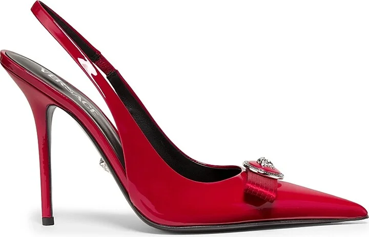 Women's 110MM Patent Leather Slingback Pumps - Black - Size 6 - Image 11