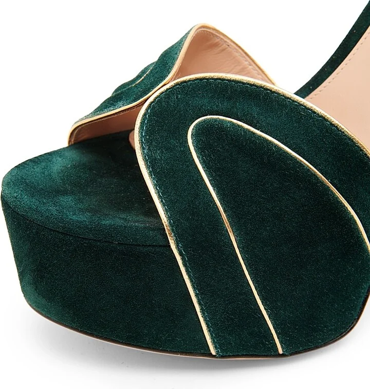 Women's 120MM Suede Platform Sandals - Mekong Hunter - Size 5 - Image 5