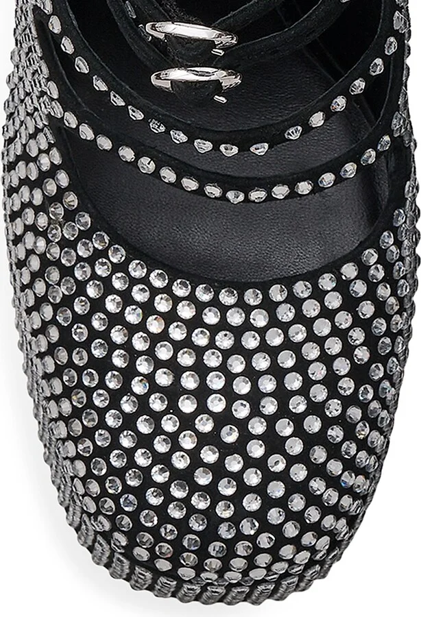 Women's 160MM The Rhinestone Kiki Ankle Boots - Black Crystal - Size 6 - Image 4