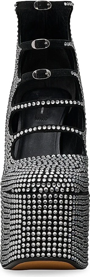 Women's 160MM The Rhinestone Kiki Ankle Boots - Black Crystal - Size 6 - Image 6
