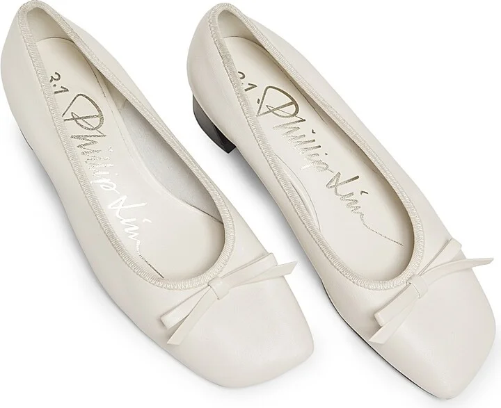 Women's 3.1 Phillip Lim ID Soft Ballerina 50MM Crescent-Heel Pumps - Antique White - Size 8 - Image 4