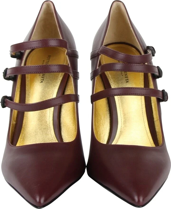 Women's 3 Straps Mahogany Leather Heels (39.5 EU / 9.5 US) - Image 3