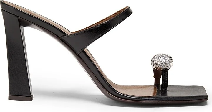 Women's 30th Anniversary 90MM Leather Toe Ring Sandals - Nero - Size 5