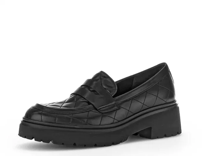 Women's 35.231.27 Penny Loafer In Black Quilted Leather